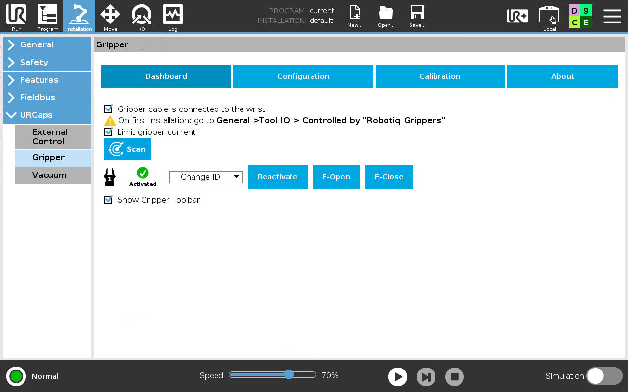UR Robotiq Gripper urcap