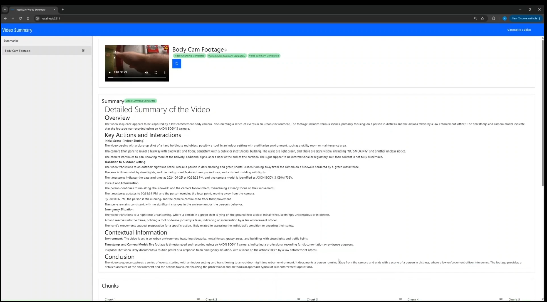 Video Summary web interface