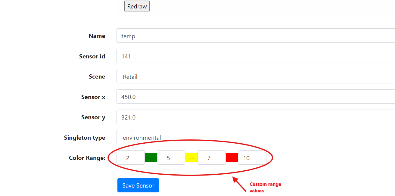 Custom color range values