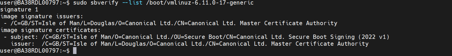 Kernel Signature Verification