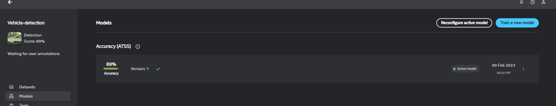 trained model training