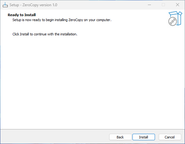 Zero Copy Installer UI