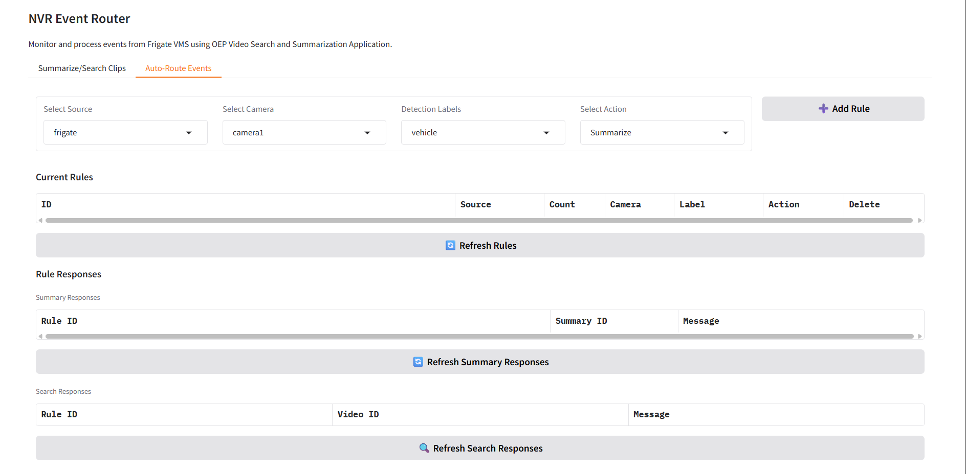 Frigate Selected Interface