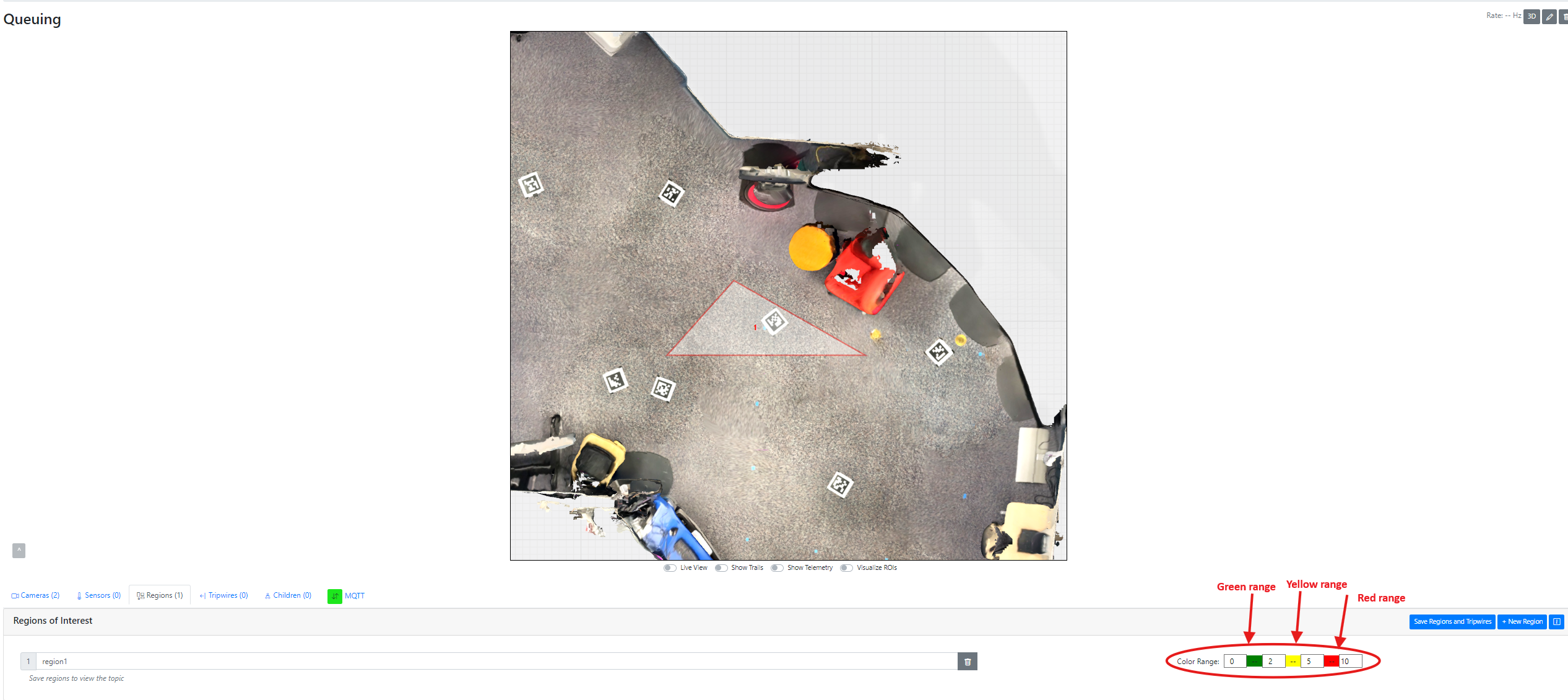 Default color range values