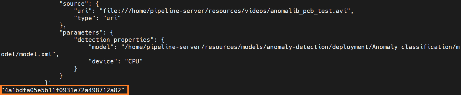 Example of an instance ID for a pipeline