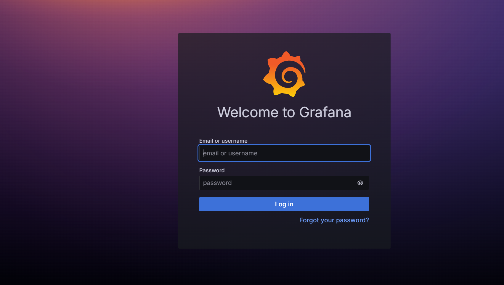 Grafana login
