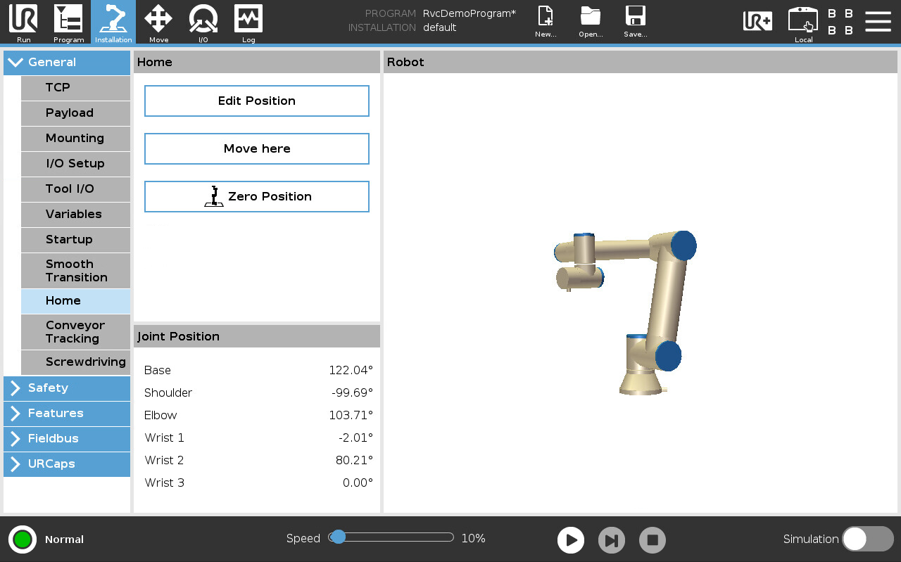 setting home position
