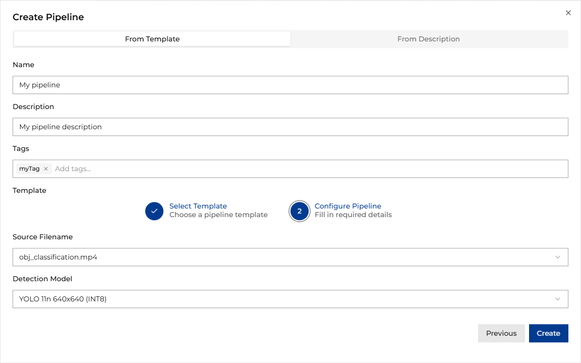 New Pipeline Form - Model Selection
