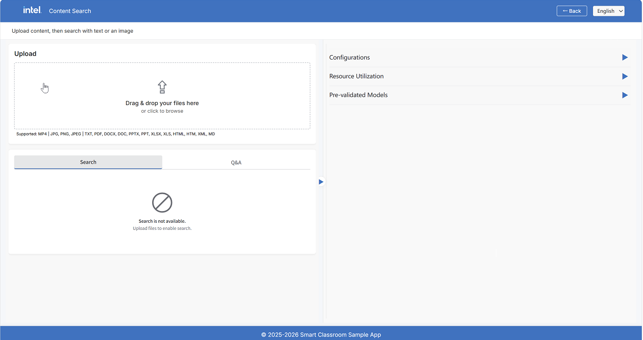 Content Search Initial View