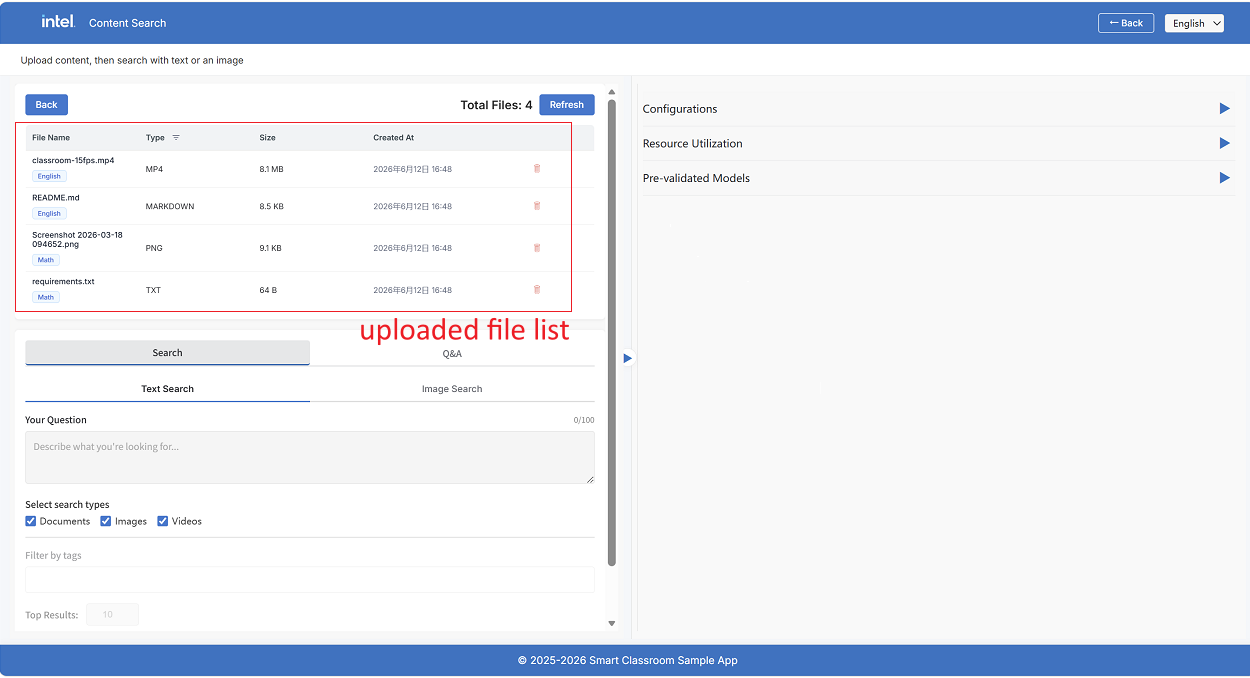 File Manager - Uploaded File List