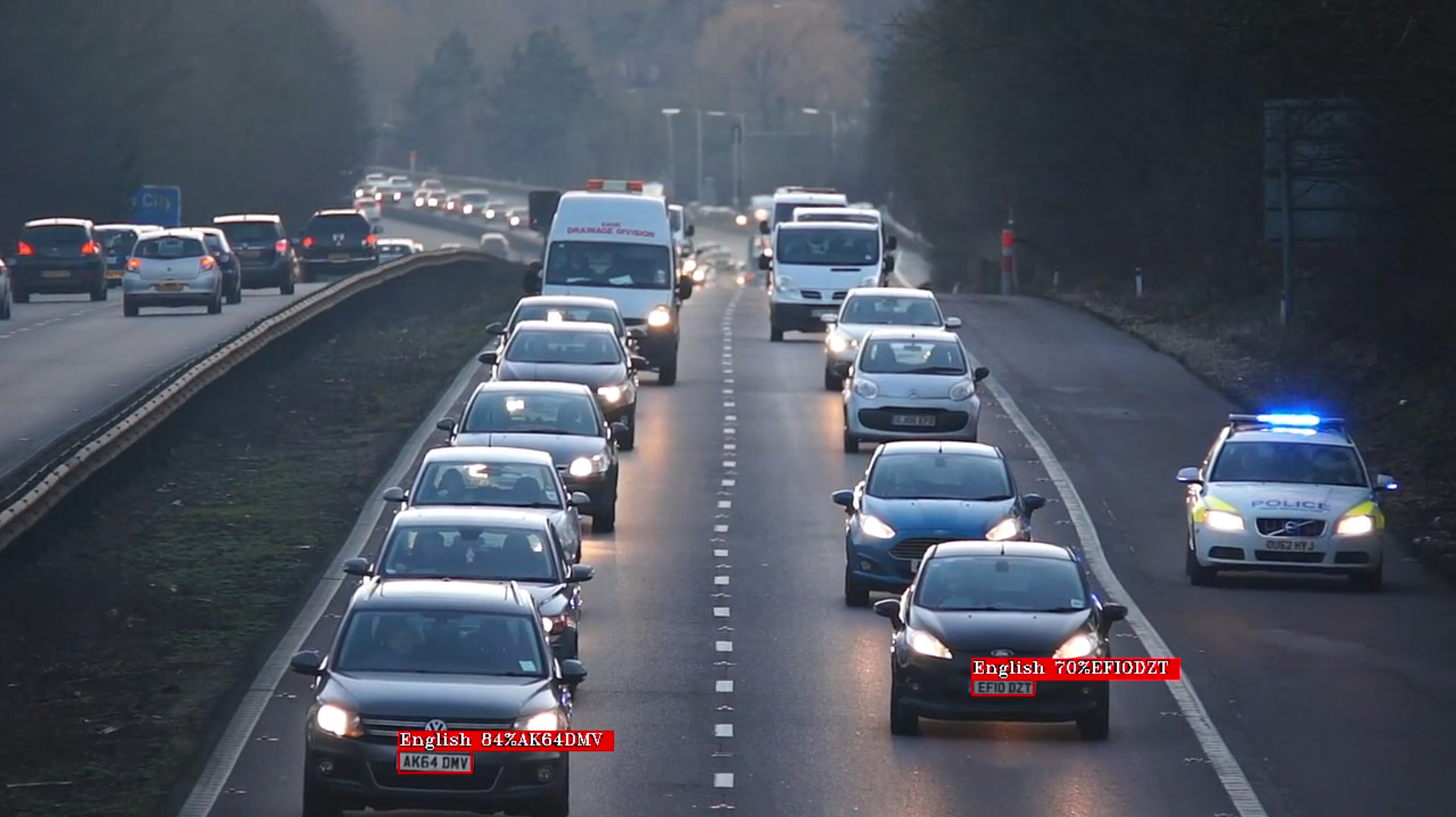License plate detection and OCR output