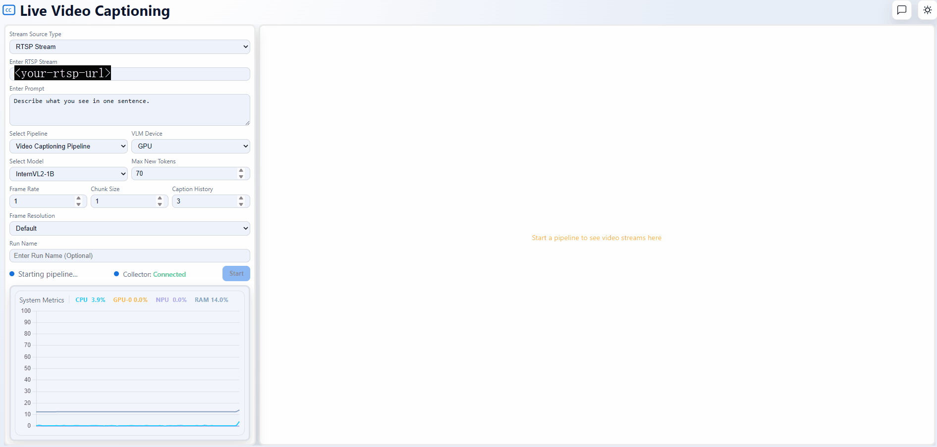 Live Video Captioning RAG