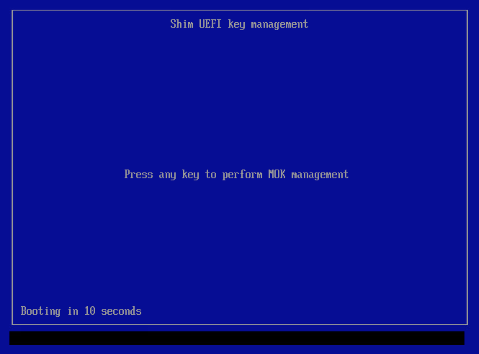 Shim UEFI key management screen