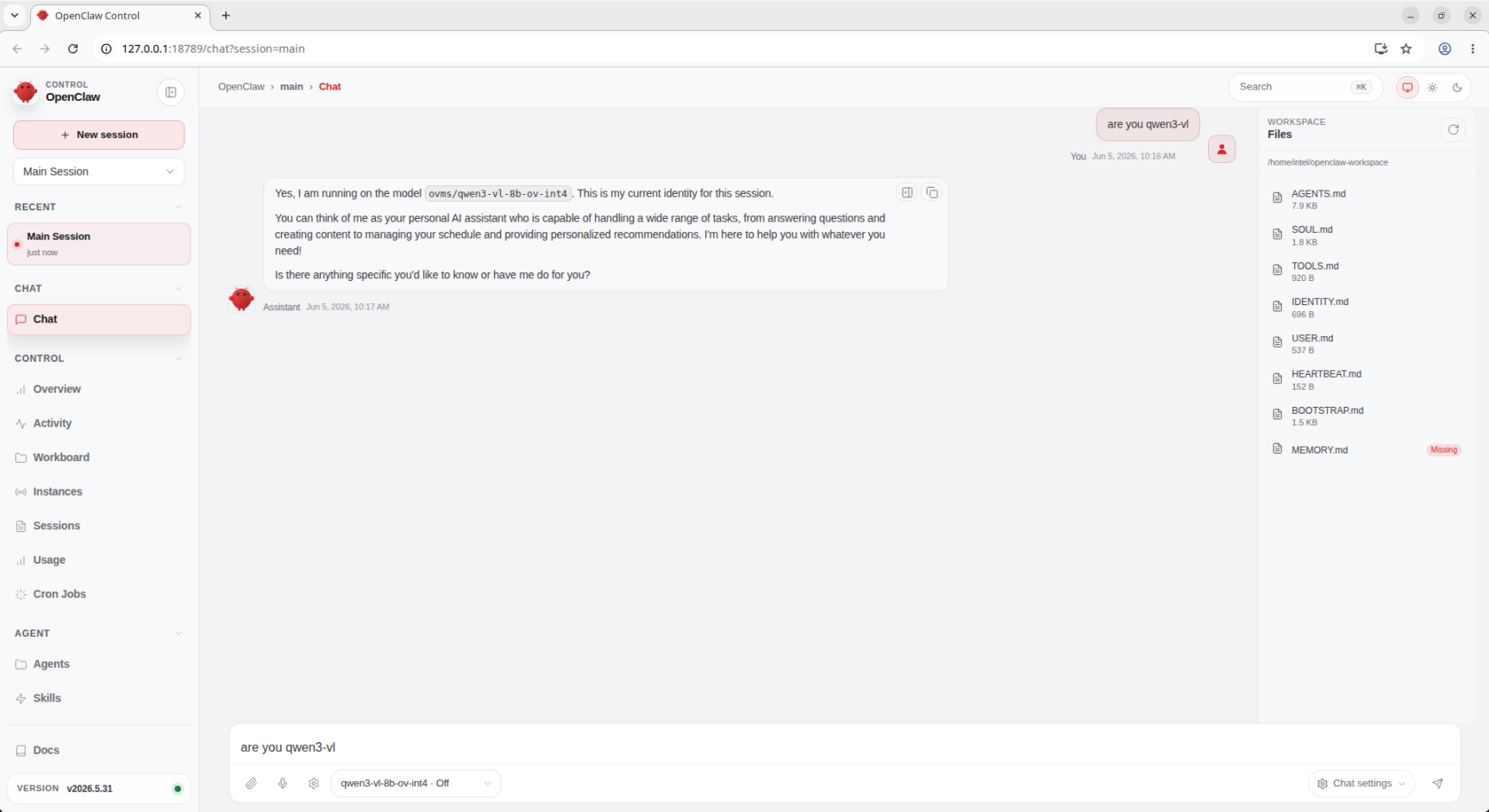 OpenClaw OVMS Validation