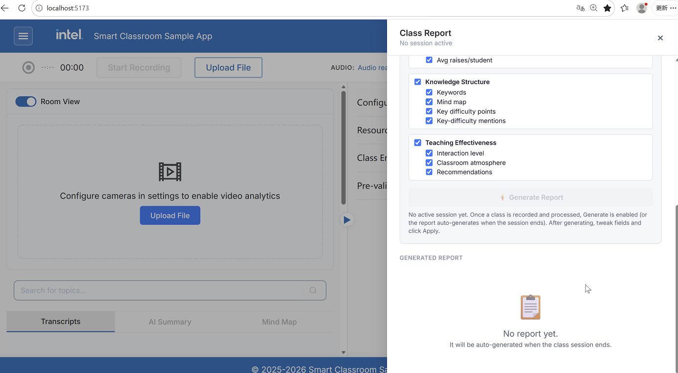 Class Report Panel