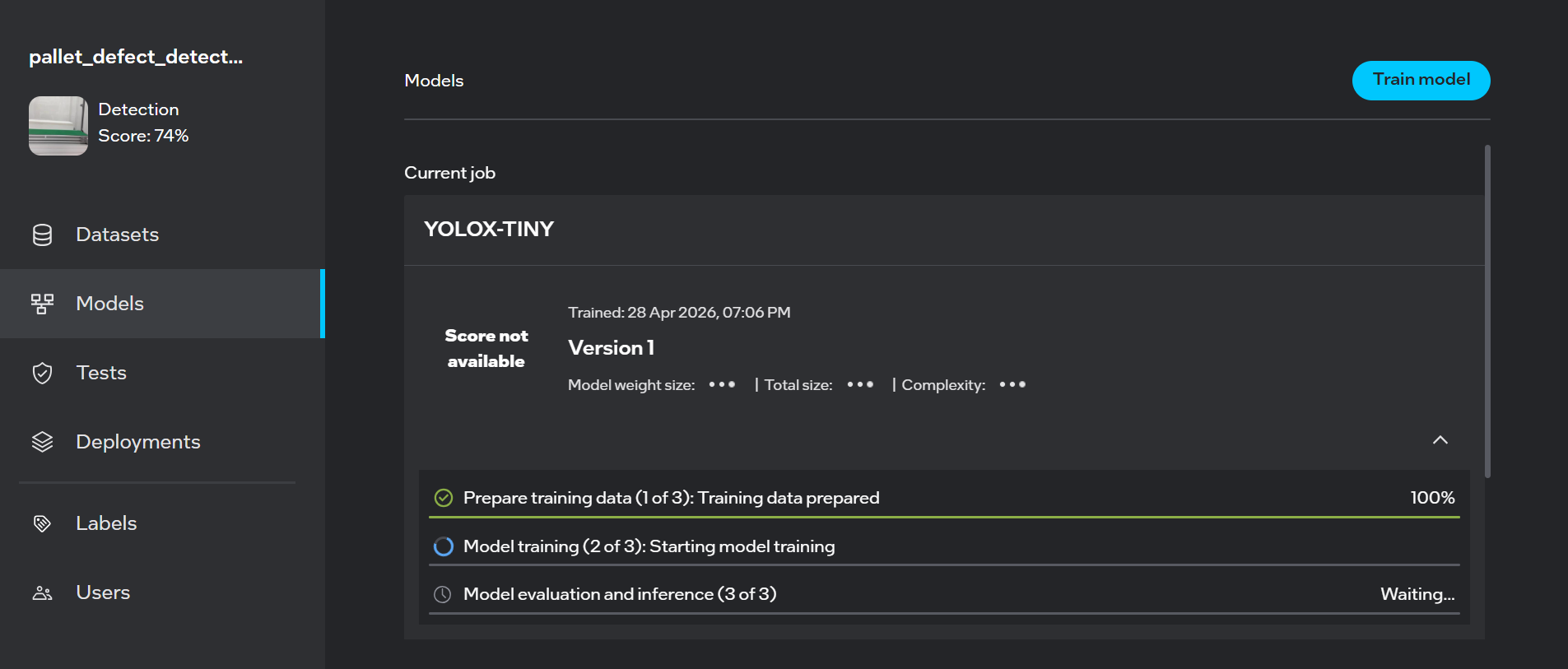 YOLOX-Tiny Model Training