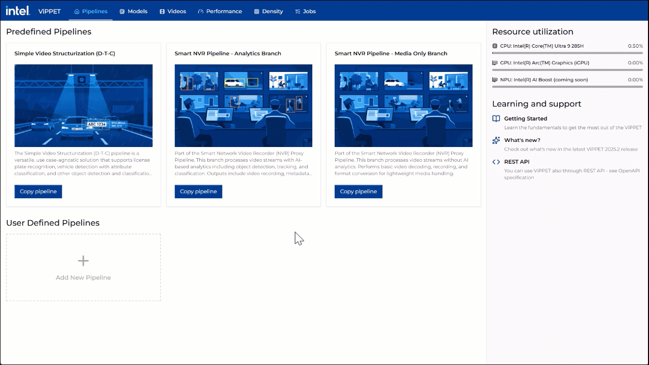 demonstration of the UI in use