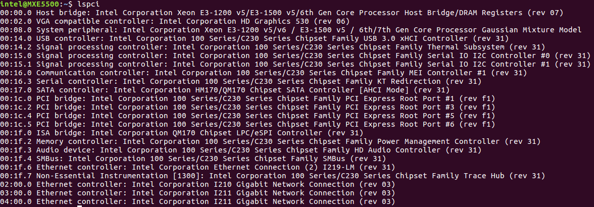 lspci output