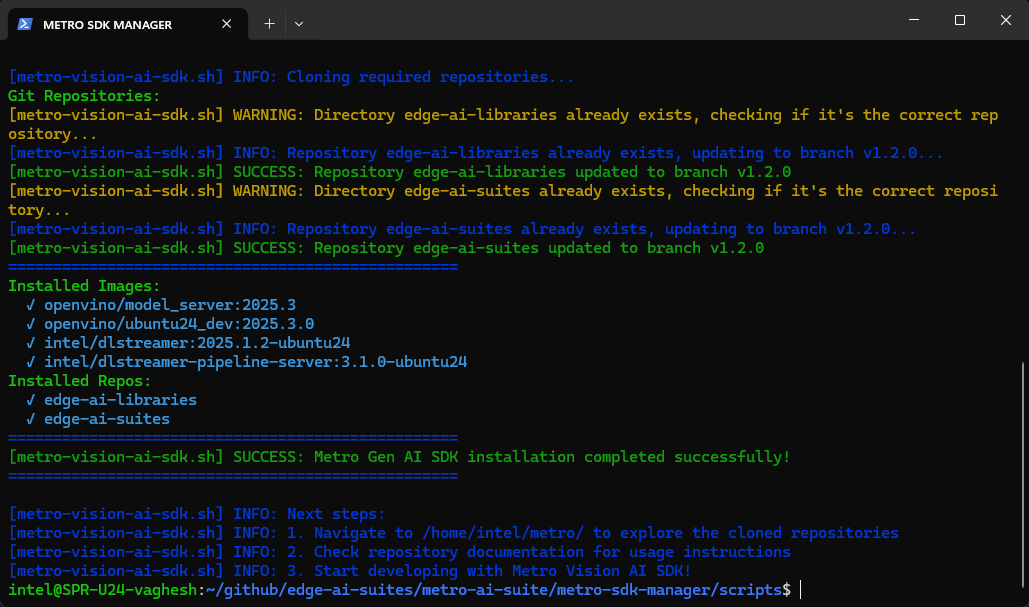 Metro Vision AI SDK Installation