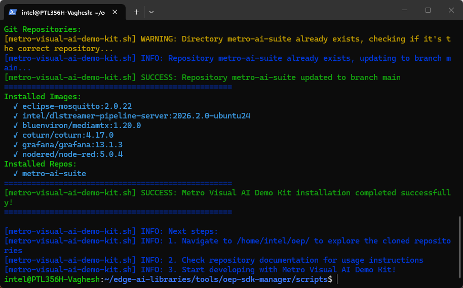 Metro Visual AI Demo Kit Installation