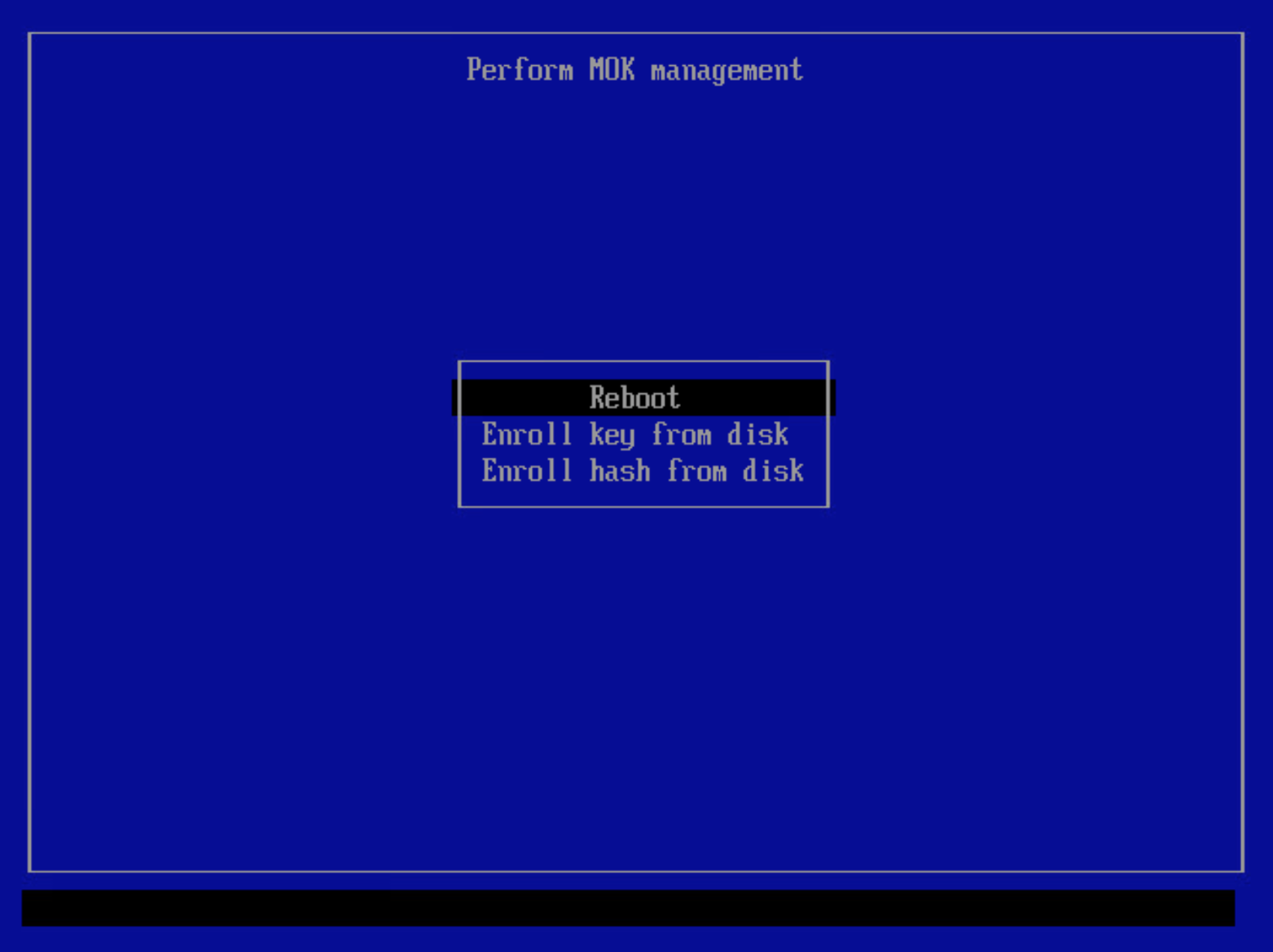 Reboot system