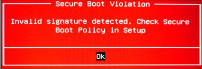 Secure Boot violation