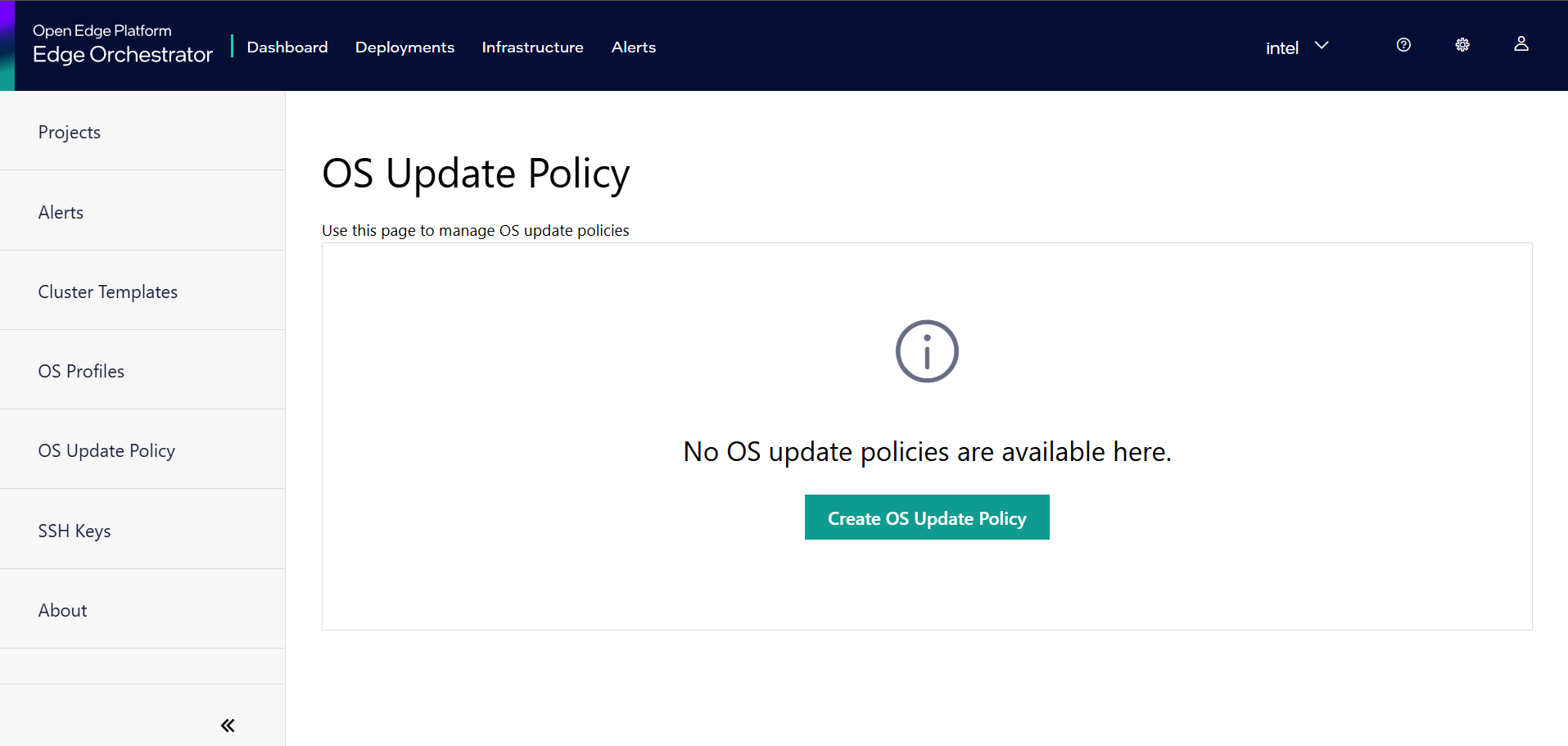 OS Update Policy - empty list