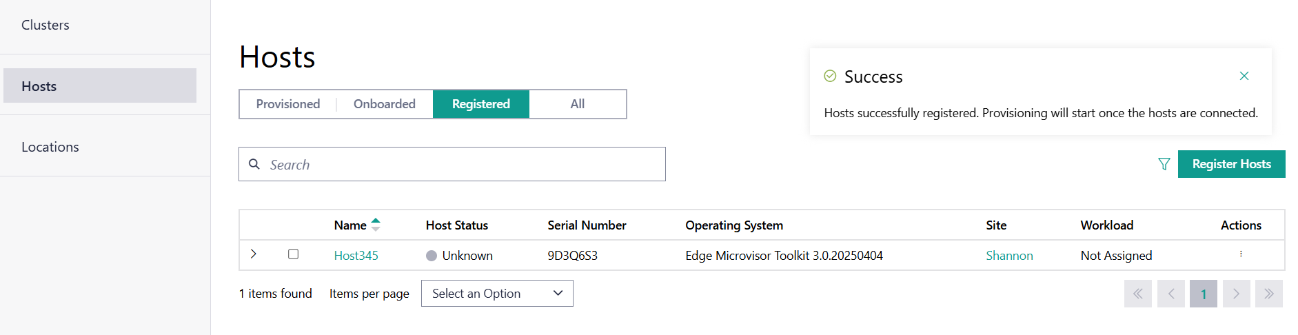 Registration successful