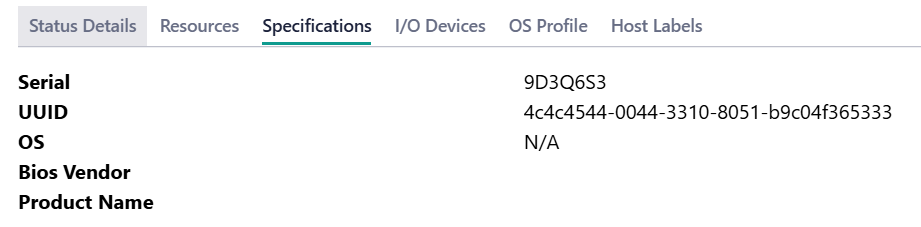 View Host Specifications