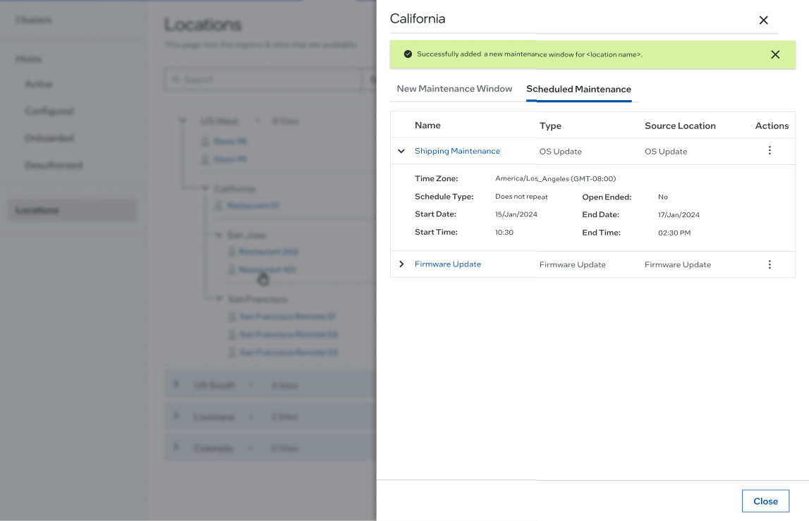 Schedule Maintenance