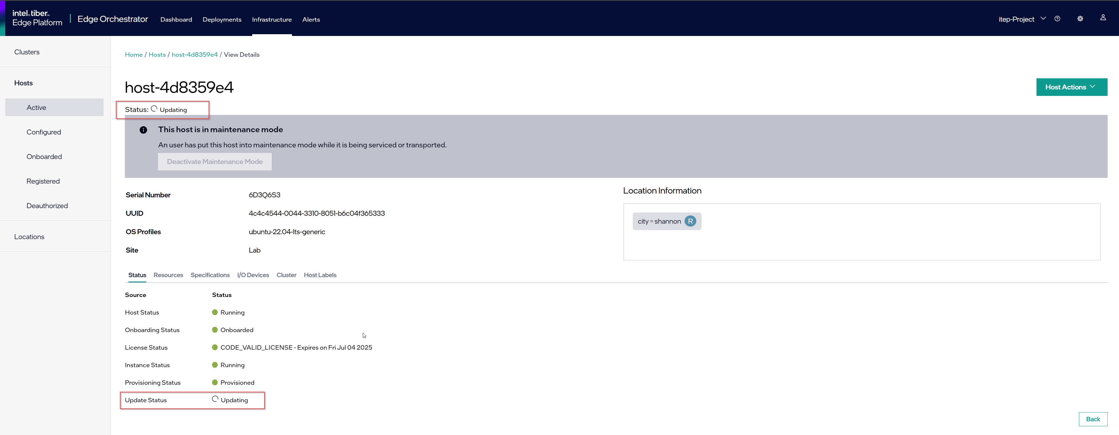 Ubuntu\* OS update in progress