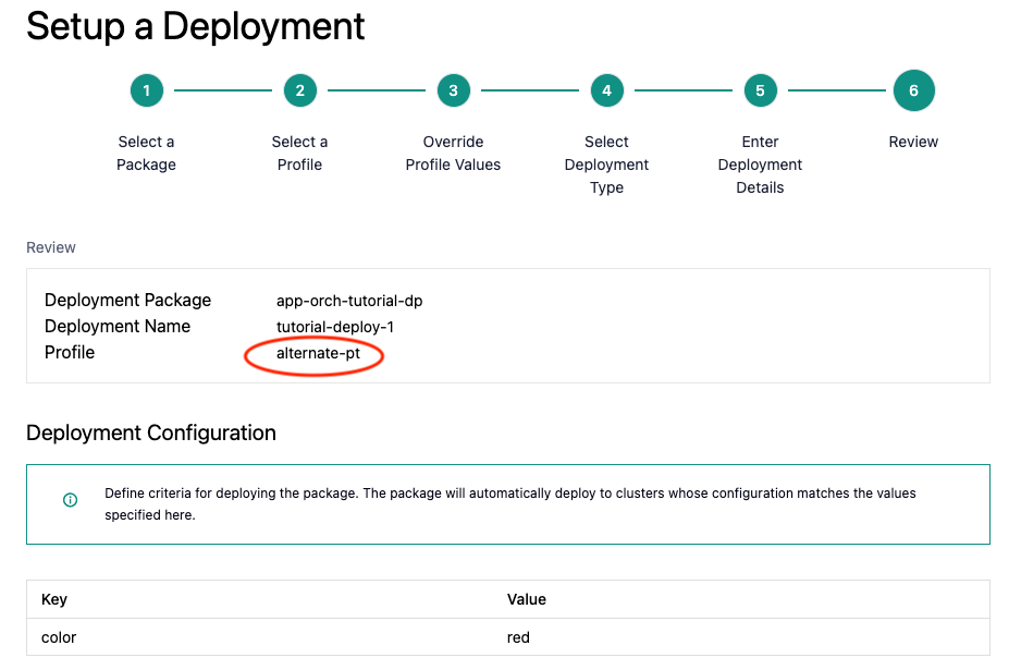 Deploy Tutorial Server with Alternate-PT Deployment Profile