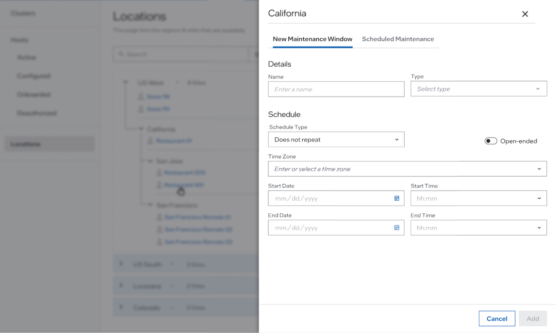 Schedule Maintenance