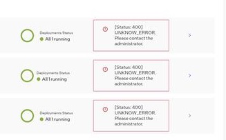 Deployment tab shows error 400