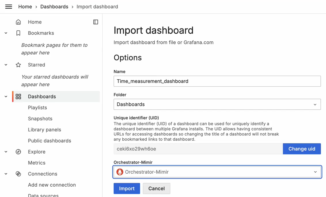 Importing Application Deployment Manager Performance Dashboard
