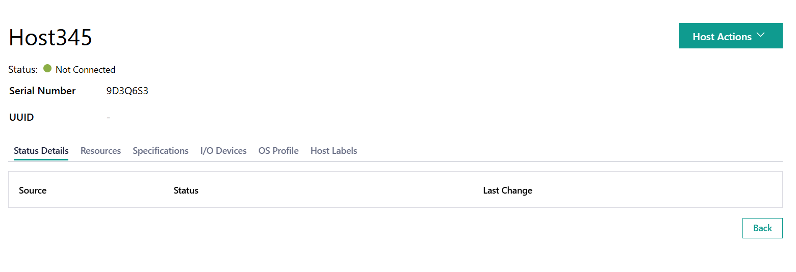 View registered host details