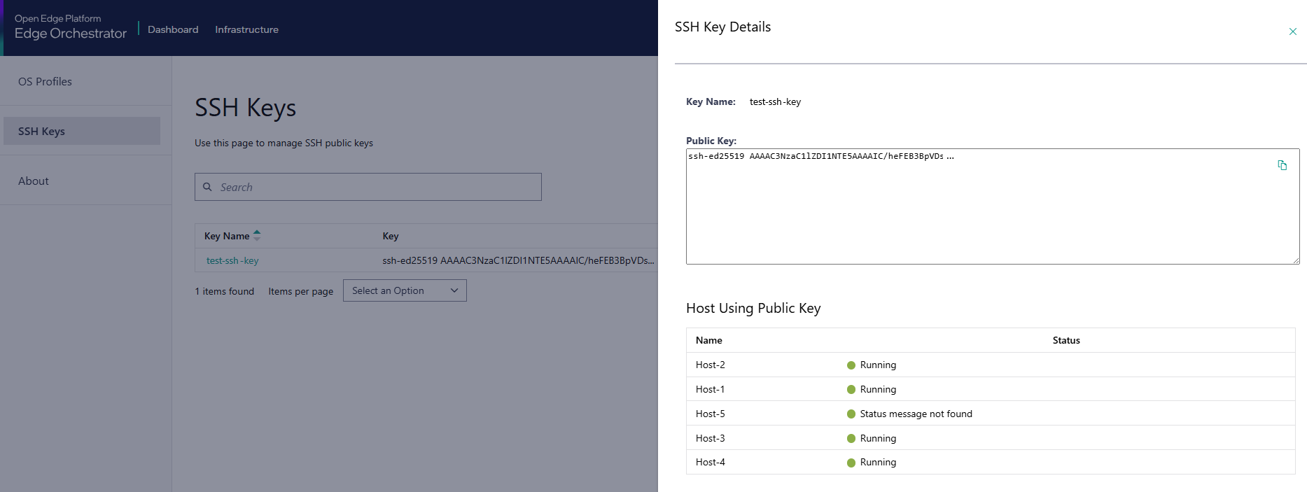 View hosts using SSH public key