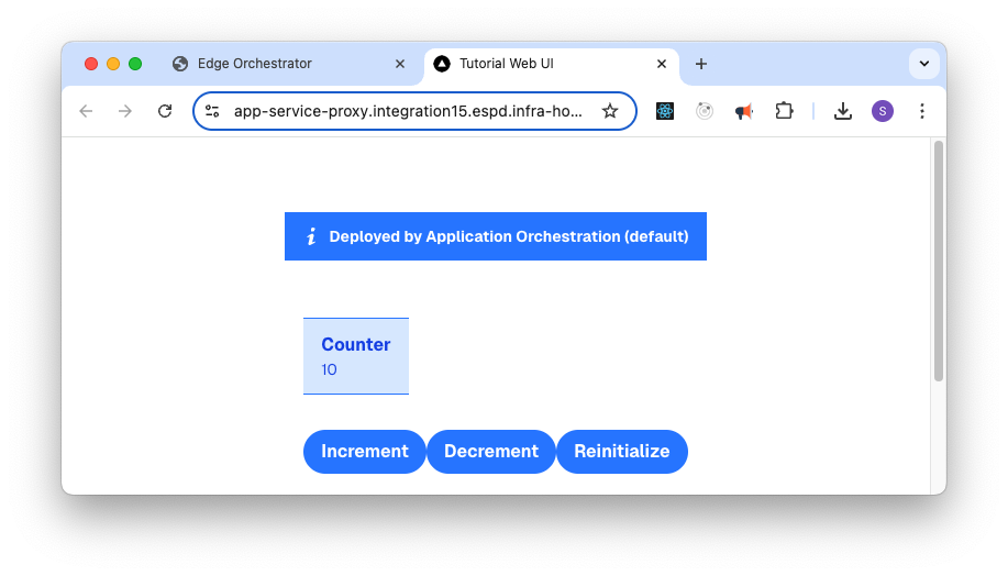 Tutorial Web UI launched via Service Link