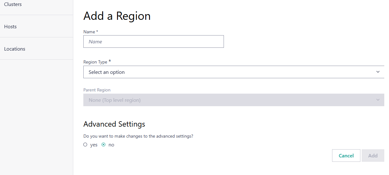 Add new region