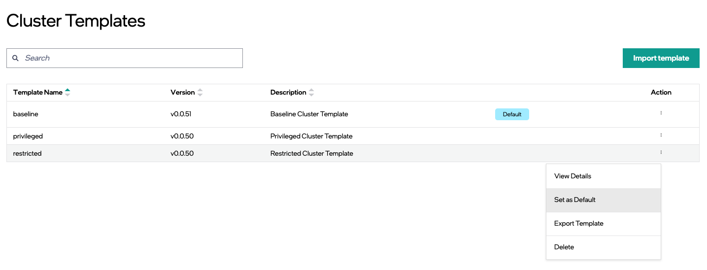 Default Cluster Template