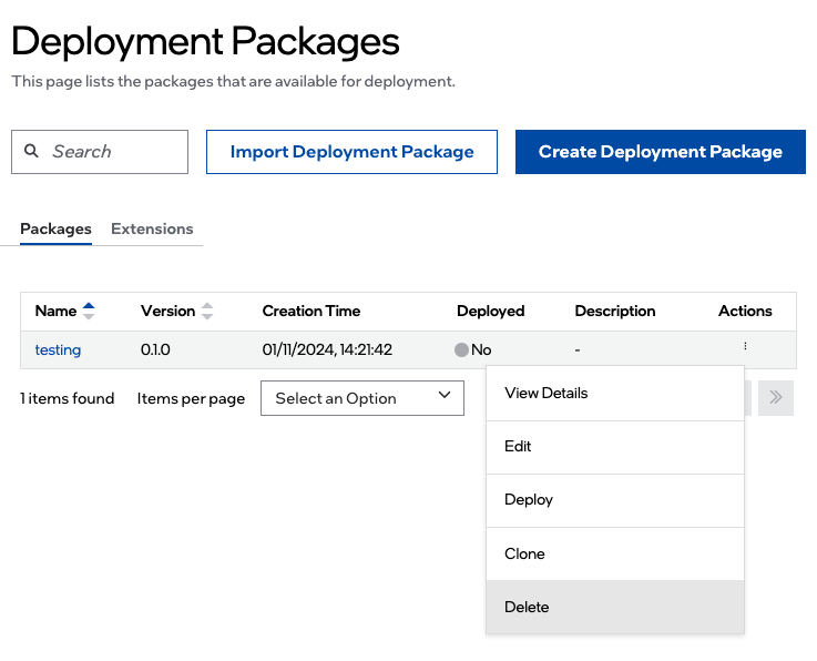 Delete Deployment Package