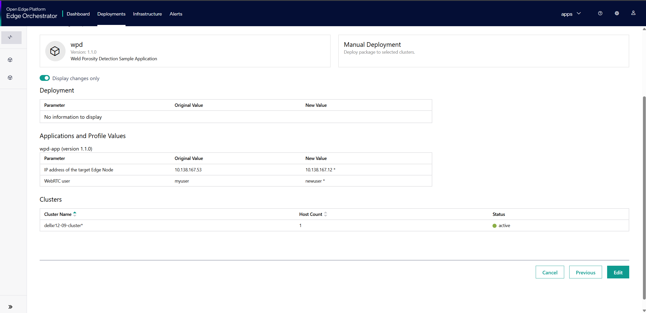 Review Deployment Changes