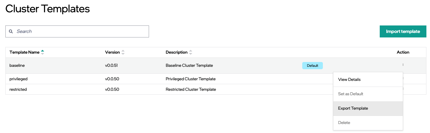 Export Customer Template