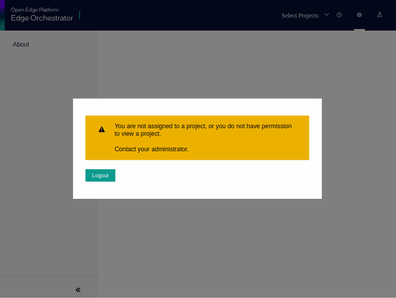 No Project modal
