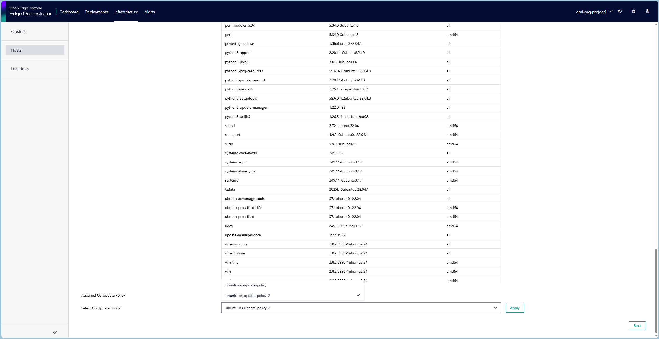 OS Update Policy Association with Host