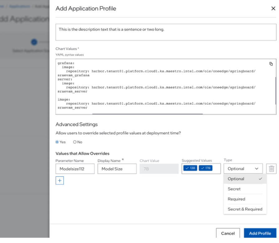 Add Parameter Template