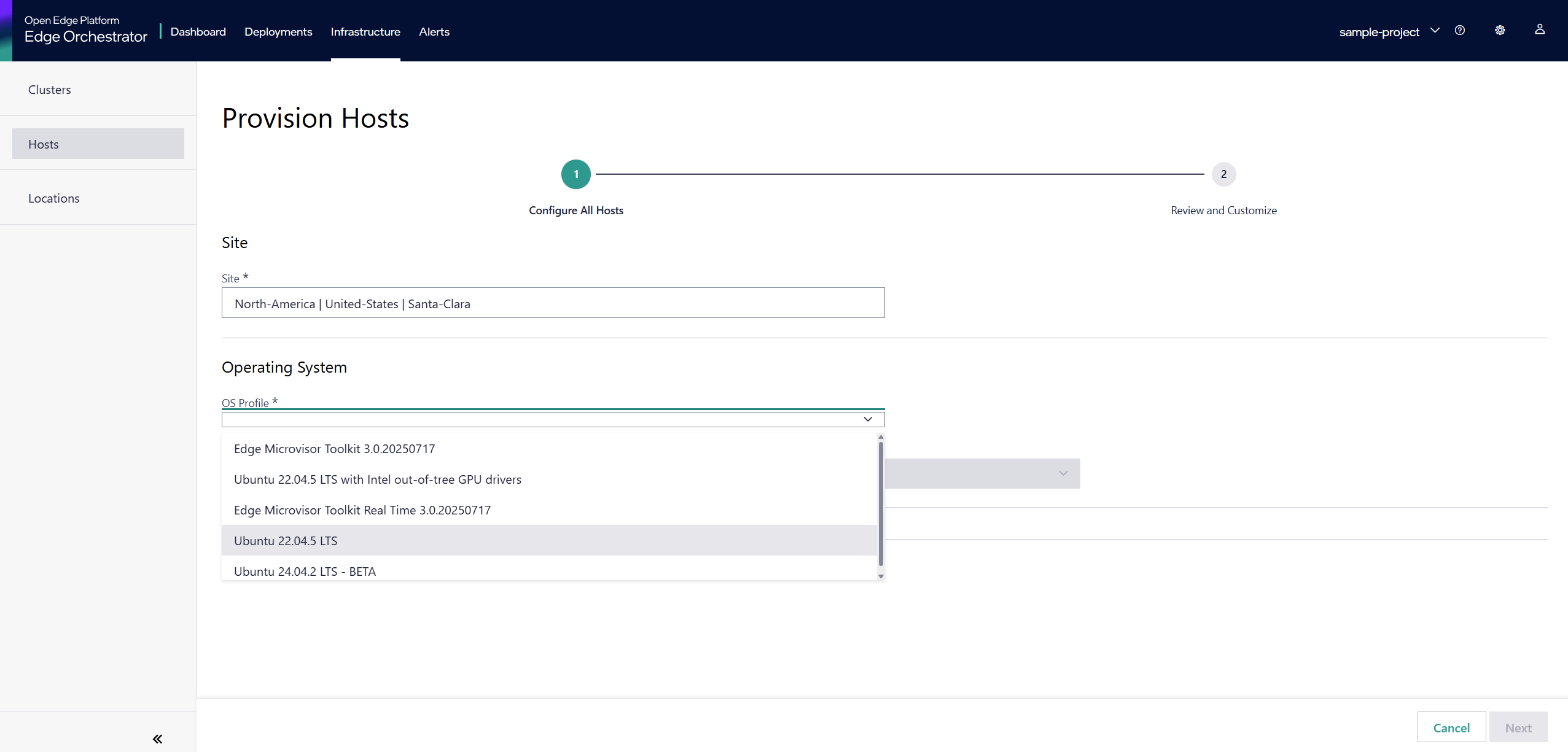 OS Profile Selection