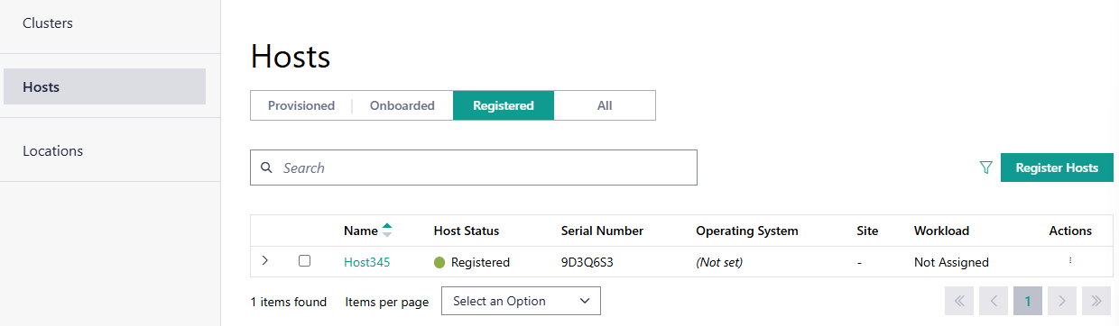 Registered Hosts