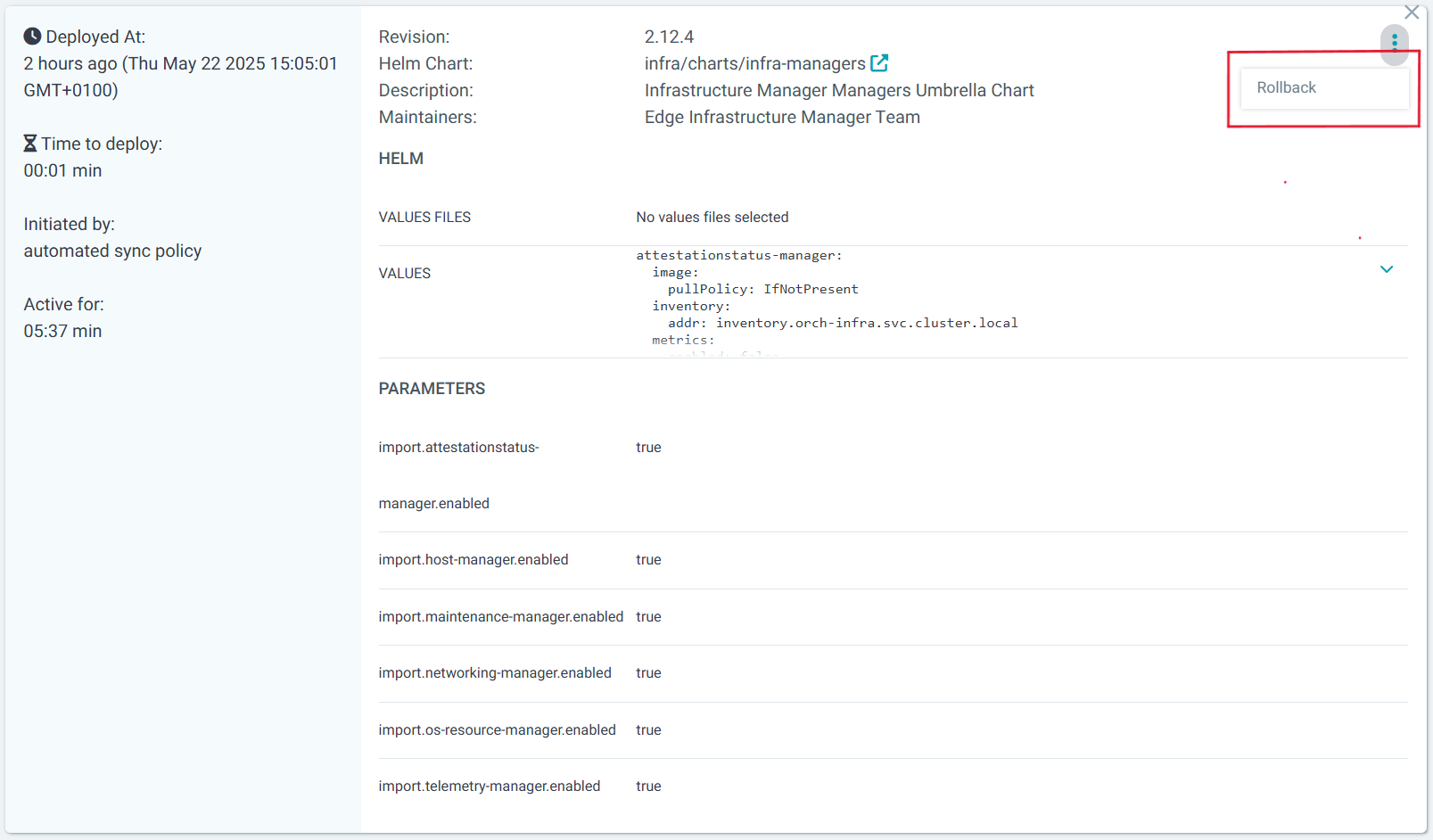 Rollback example