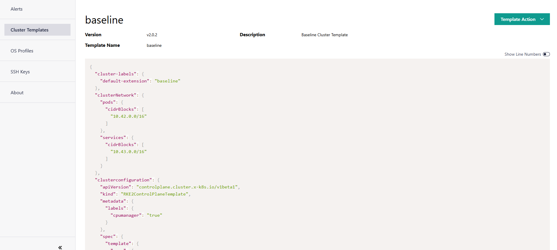 View Cluster Template